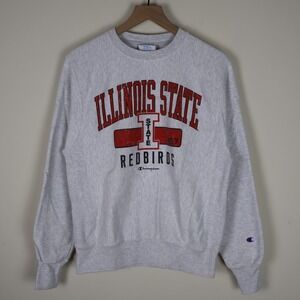 Illinois State Redbirds Champion Reverse Weave Sweatshirt Gray Small 20x25